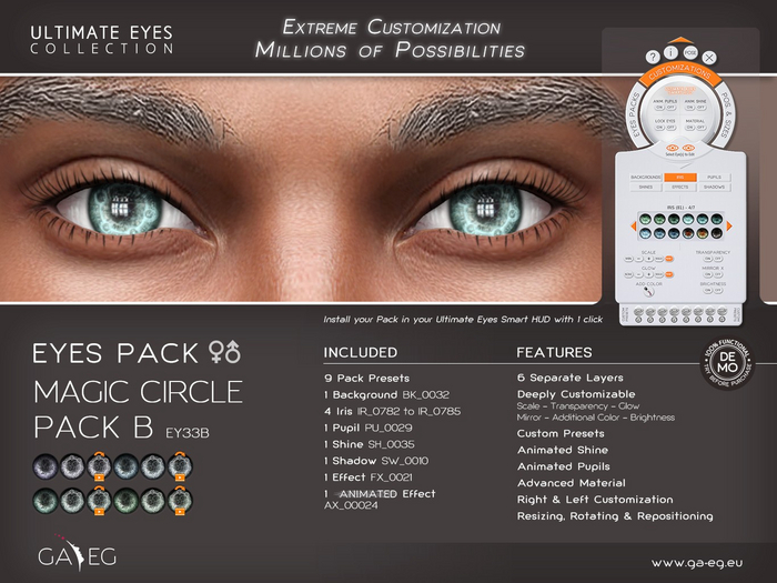 Second Life Marketplace - [GA.EG] Ultimate Eyes Pack - EY33B Magic ...